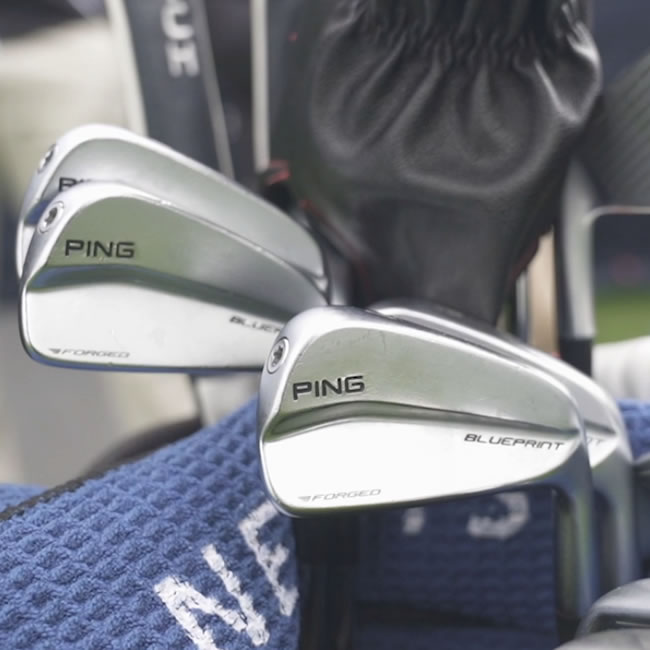 Blueprint irons in a golf bag
