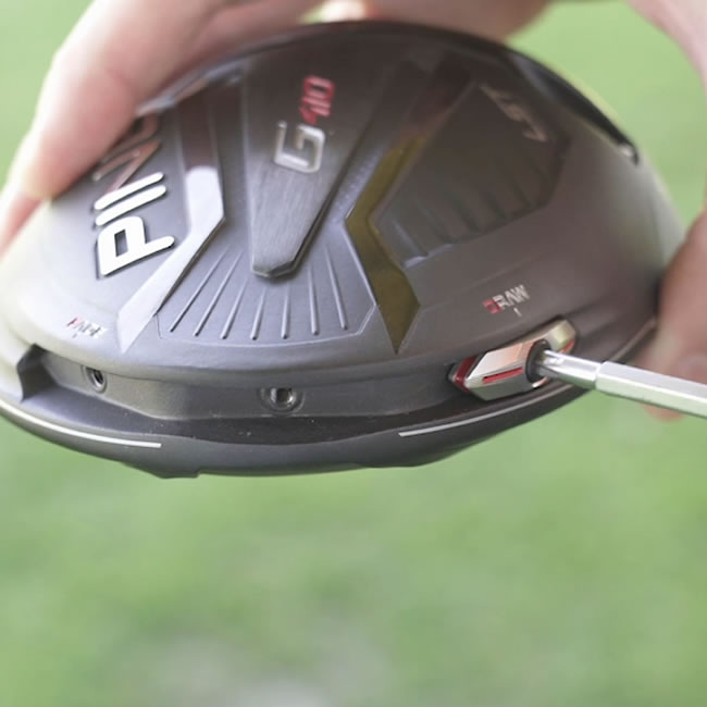 closeup of G410 driver weight adjustment
