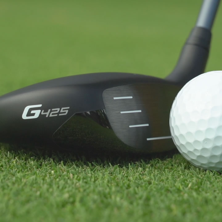 G425 fairway wood addressing ball on fairway
