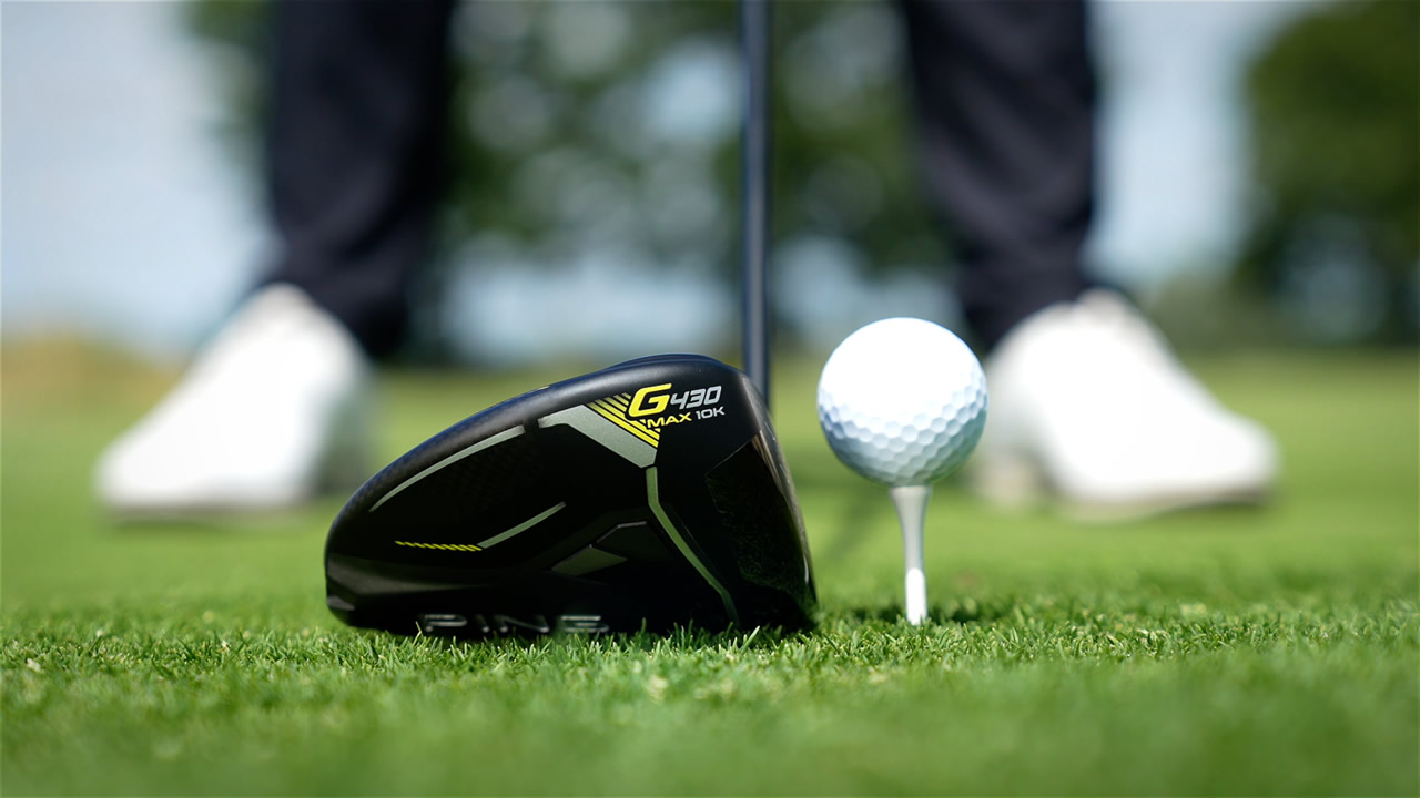 G430 driver addressing ball on tee