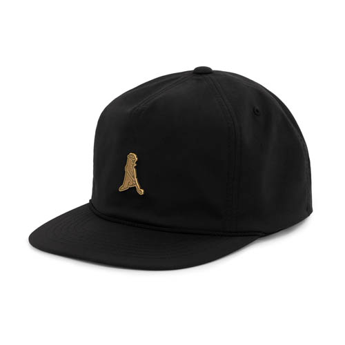 image of Gilded badge cap in black, back view