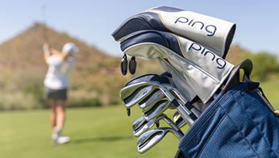 Full set of G Le3 clubs in bag