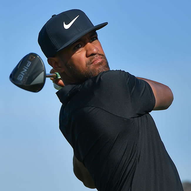 Action shot of Tony Finau