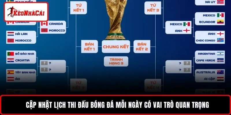 Cập nhật lịch thi đấu bóng đá mỗi ngày có vai trò quan trọng